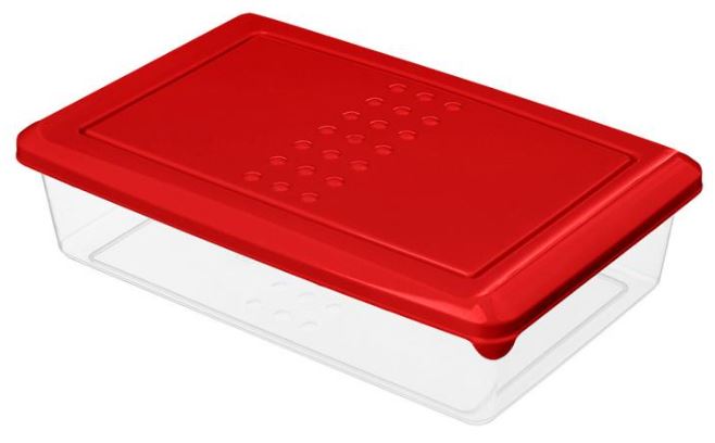 Контейнер для продуктов квадратный RUBY 0,75л (красный)